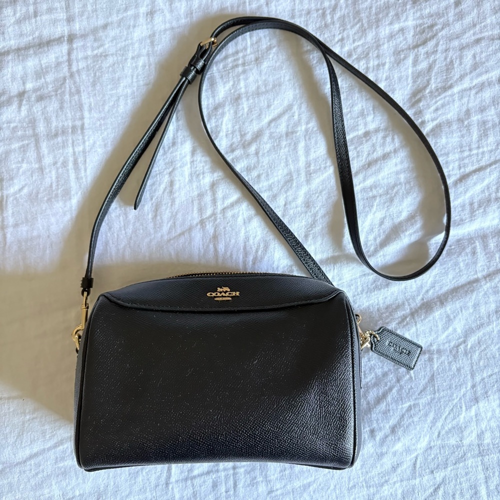 Coach Black Pebbled Leather Crossbody Bag